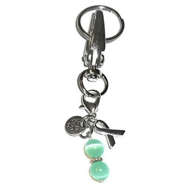Childhood Leukemia Awareness keychain with little glitter